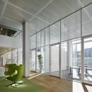 Extra high glass wall with double glazing