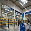 Glass deviding wall in production hall at Graf Holland in Enschede