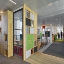 Circular office walls build of reused materials