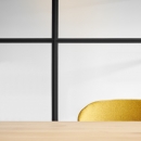 Old-fashion glass partition wall