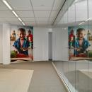 Full glass fire resistant glass wall