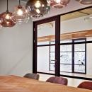 Old fashion industrial look glass walls at Pure Energie in Enschede, the Netherlands