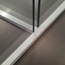 Full glass T-Connection of a double glass wall system