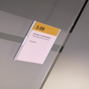 Sign on a single glass removable wall at Menneart University Utrecht