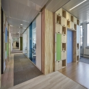 Office partition wall made of reused and recycled materials