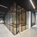 Industrial look & feel glass office wall