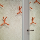 Close up of a doorframe DKR and framed door KDD, both with double glass