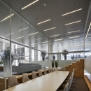 Boardroom with extra high glass walls.