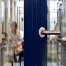Detail aluminum KDEC frames door in a DK58 door frame