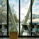 A corridor with a outside view