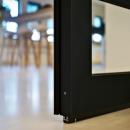 Drop seal under the aluminum framed door KDEC