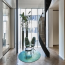 iQ Protect glass partitions with chairs and staircase