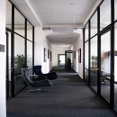 Route 66 glass partition with industrial look and feel