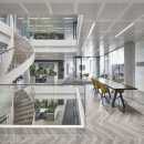 Glass balustrades and glass walls on landing of BDO Eindhoven.