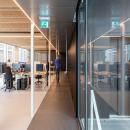 Working space with on the right side a emergency exit 