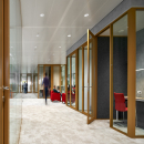 multiple silence rooms with partition walls and doors