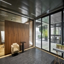 Fire resistant glass wall and Single glass partition.