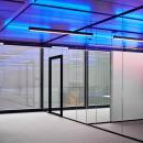 KDEC aluminum framed door in glass partition