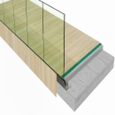 QbiQ iQ VIEW V-Line Top balustrade glass for mounting on edge