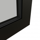 KDD43-80 Aluminum framed door with laminated glass, corner detail.