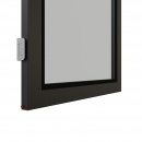 KDD75F aluminum framed flush door with double glass.