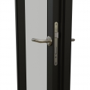 KDD90F aluminum framed full flush door with double glass and double seals.