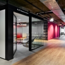 Free standing glass office with high acoustic values.
