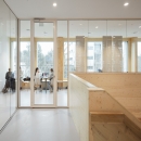 Fire resistant glass partition at Marga Klompé Building