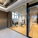 Fire resistant glass wall with Ei60 classification at Nikhef Amsterdam.