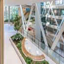 Stairs and elevator in the atrium at Canon Production Printing Venlo