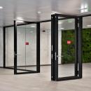 IQ Protect Fire EW30 fire resistant glass wall with multiple double doors