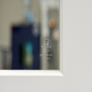 QbiQ stamp on fire resistant glass