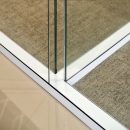 Full glass T-connection double glass partition
