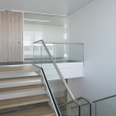Partition wall an HPL door in the stairway 