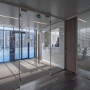 Double full glass doors at the entrance 