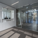 Double full glass doors at the entrance 
