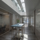 Corridor / office dividing partitions wall made with vector striping