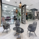 Interior with glass partitions