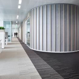 Glass corner with a single and double glass wall.