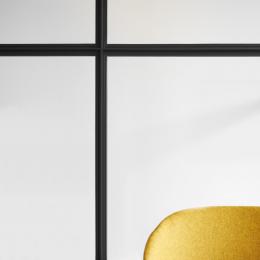 Old-fashion glass partition wall