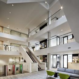 Qbiq glass wall on every floor