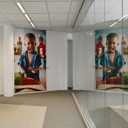 Full glass fire resistant glass wall