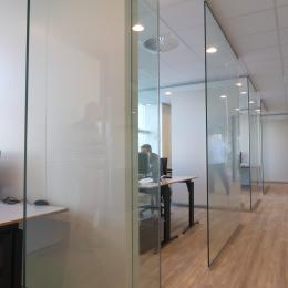 Office with sound absorbing panels