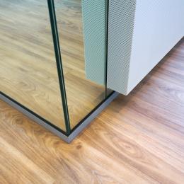 iQ Mute Acoustic panel mounted on glass.