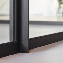 Detail of the industrial classic glass wall