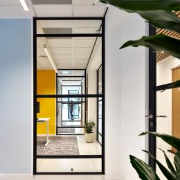 Industrial look old fashion glass wall