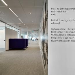 Corridor with partial glass partition walls