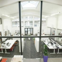 Extra high arc shape glass wall with double doors