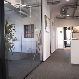 Singel glass partition