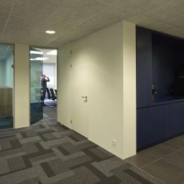 Blue colored full glass tampered doors
